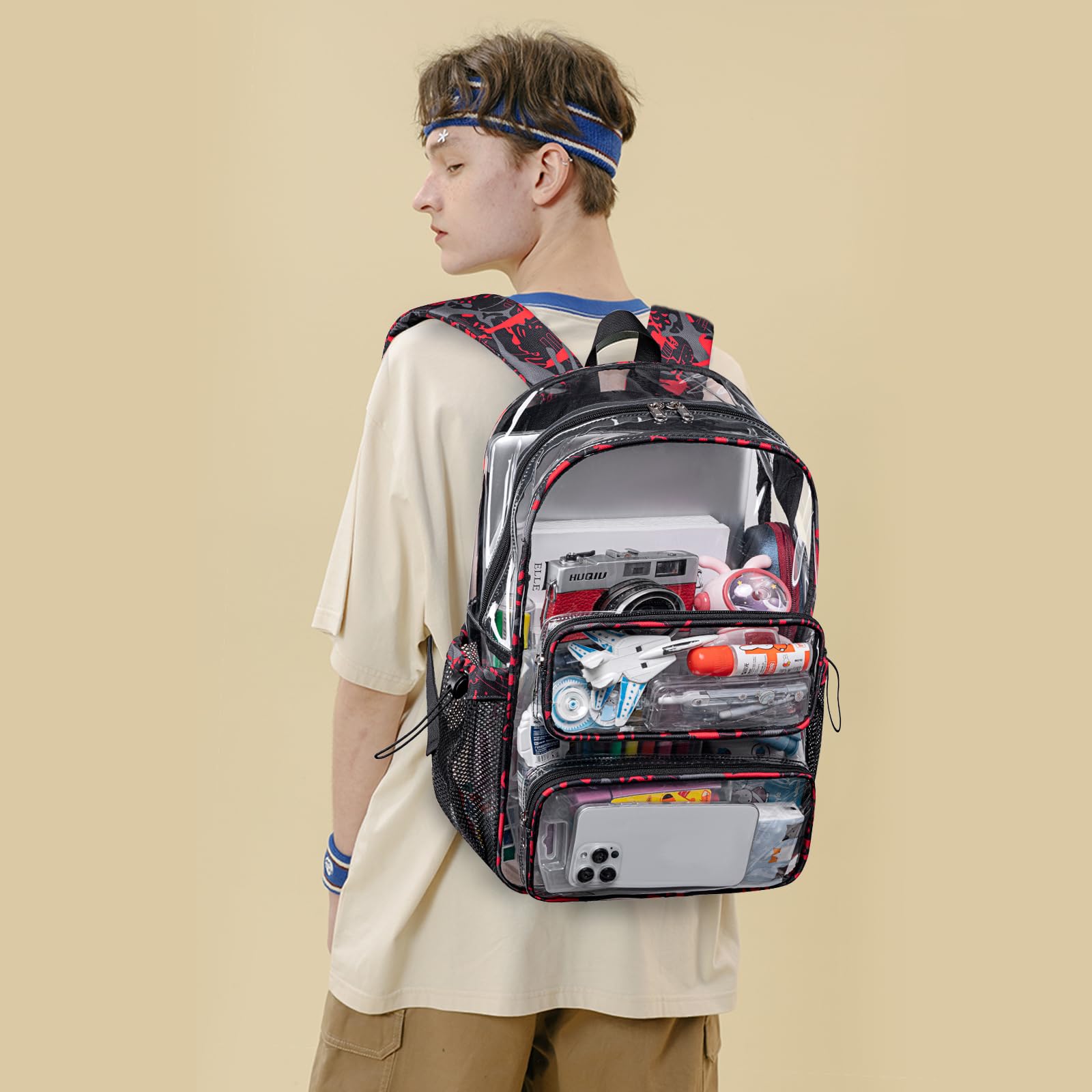Foto 6 pulgar | Mochila Transparente Camtop Transparent Heavy Duty Para La Escuela - Venta Internacional.