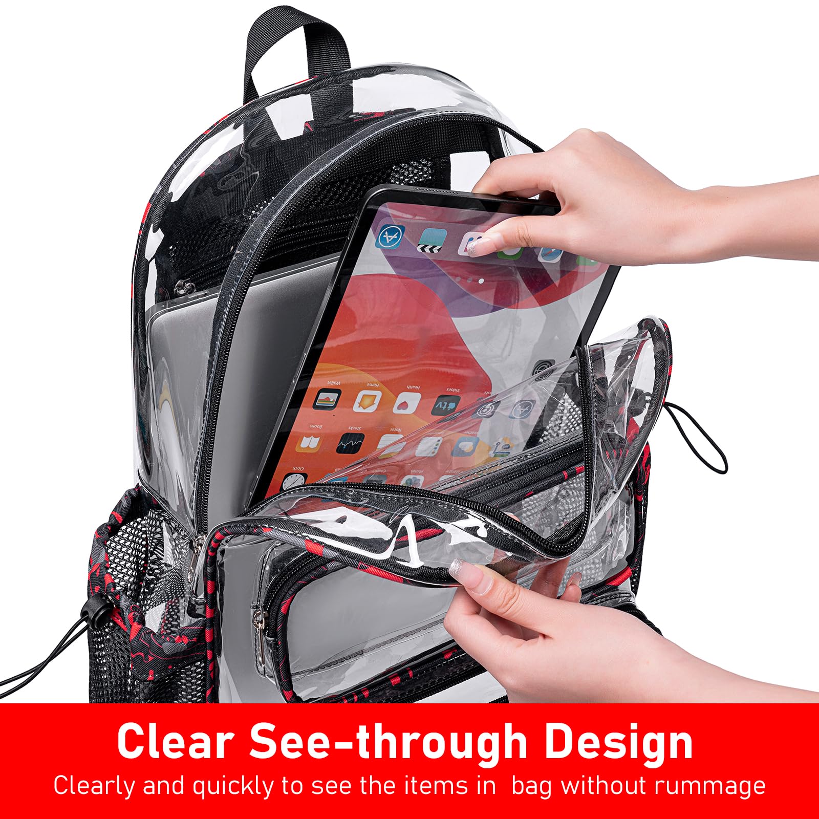 Foto 7 pulgar | Mochila Transparente Camtop Transparent Heavy Duty Para La Escuela - Venta Internacional.