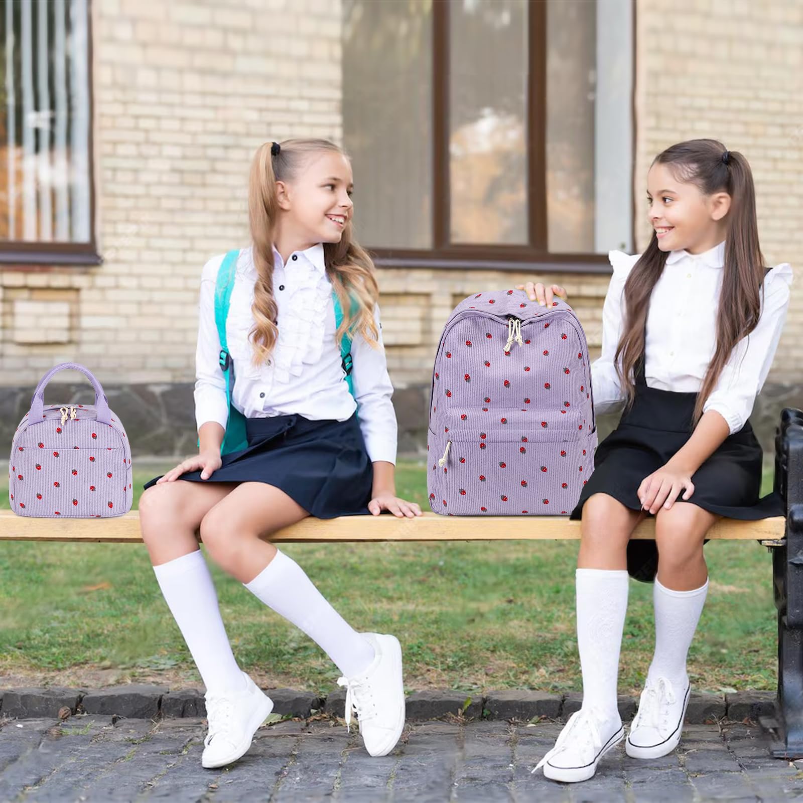 Foto 4 pulgar | Mochila Bluboon Para Niñas En Edad Escolar, Bolsa De Pana, 13 Pulgadas - Venta Internacional.