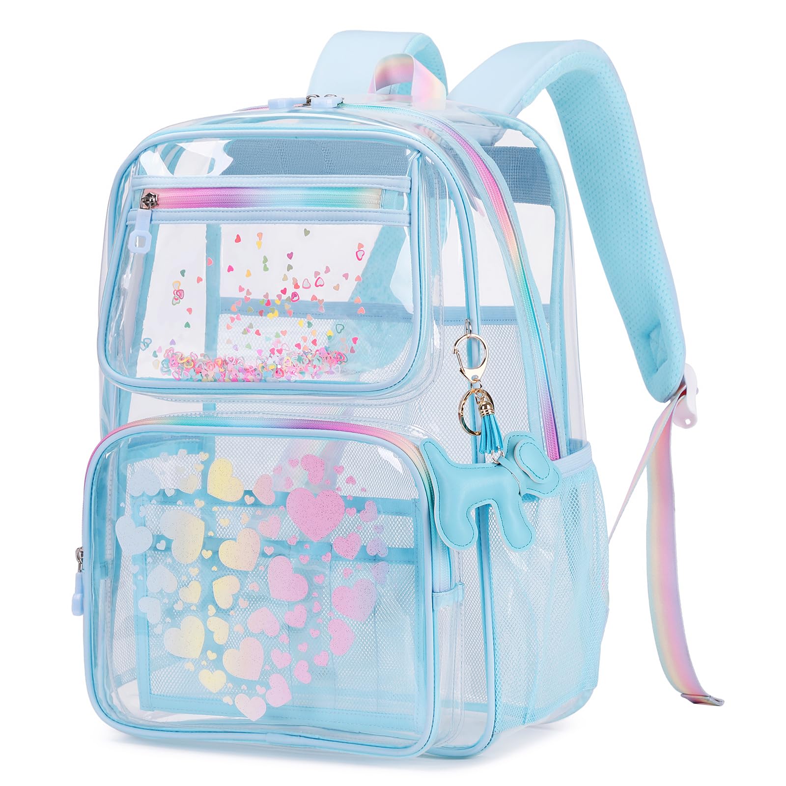 Foto 2 pulgar | Mochila Transparente Moonbaby Lovely Para Niñas En Edad Escolar Azul - Venta Internacional.