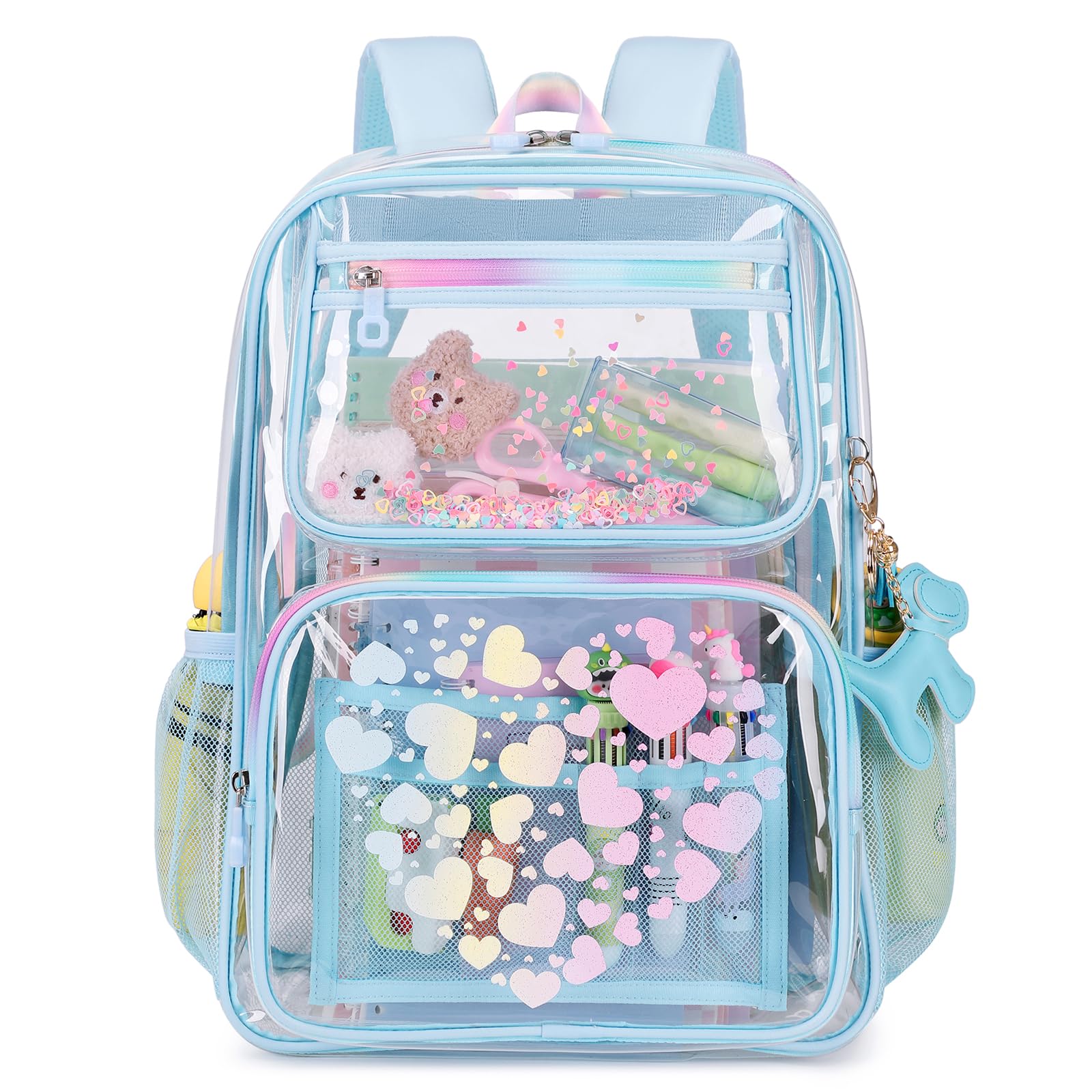 Foto 8 pulgar | Mochila Transparente Moonbaby Lovely Para Niñas En Edad Escolar Azul - Venta Internacional.