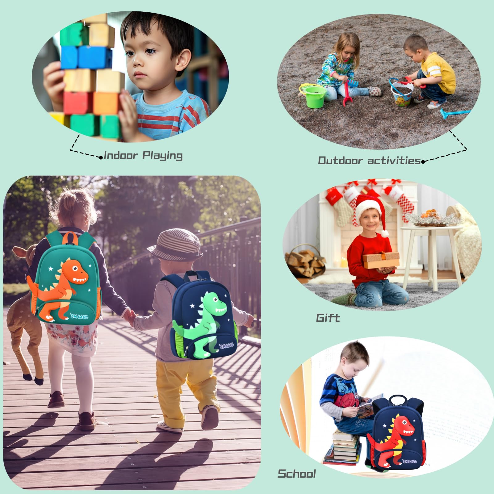 Foto 7 | Mochila Bansusu Dinosaur Anti-lost Para Niños De Jardín De Infantes - Venta Internacional.