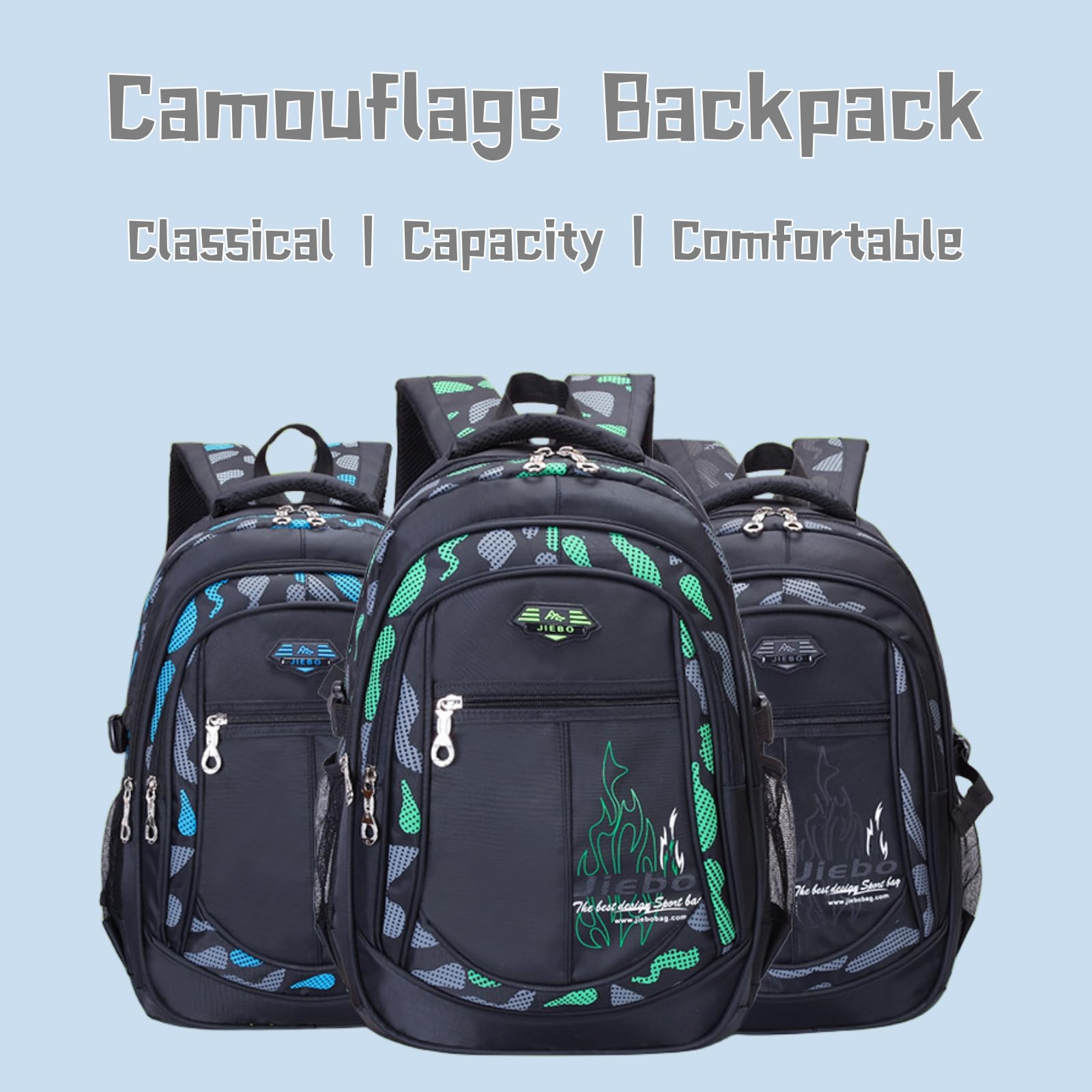 Foto 7 | Mochila Bansusu Camo Boys Para Escuela Secundaria - Venta Internacional.
