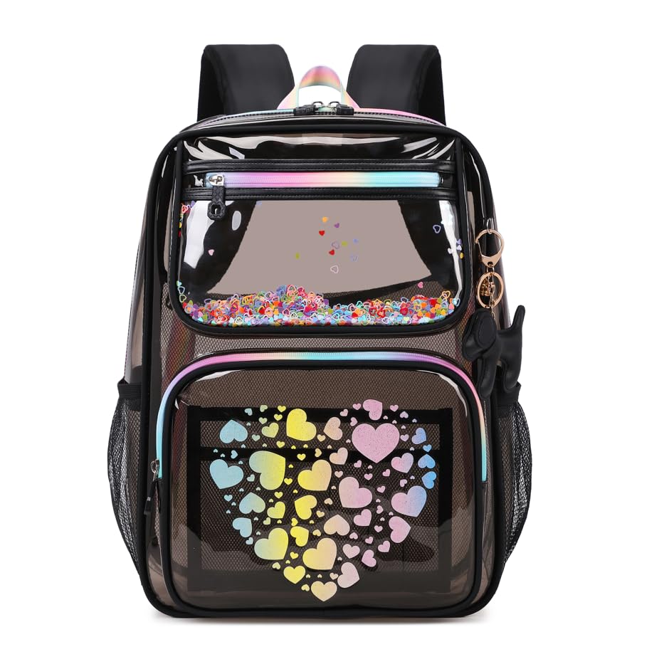 Foto 3 pulgar | Mochila Transparente Moonbaby Lovely Para Niñas En Edad Escolar - Venta Internacional.