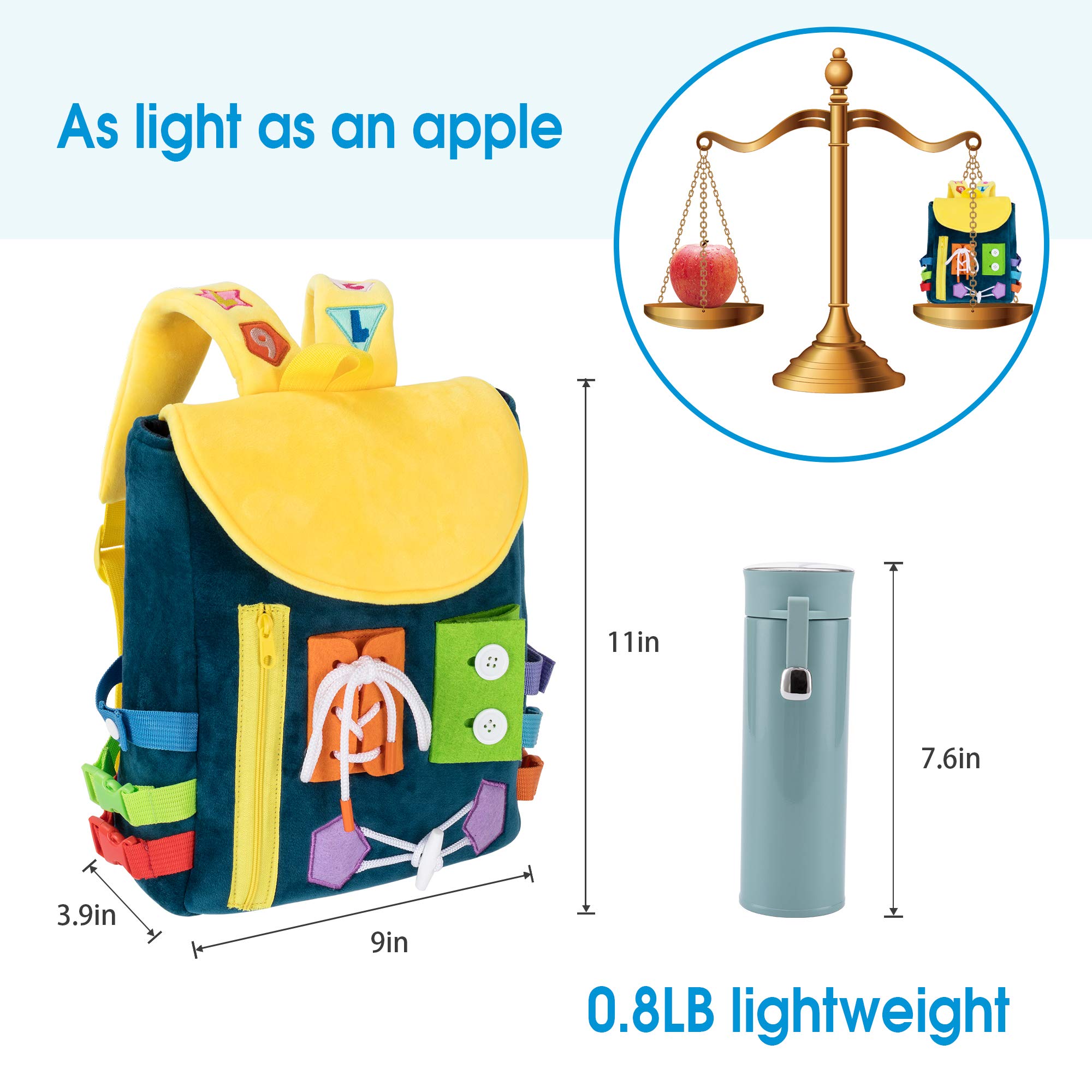 Foto 5 | Mochila para Niños White Dolphin Toys Develop Motor Skills Navy - Venta Internacional