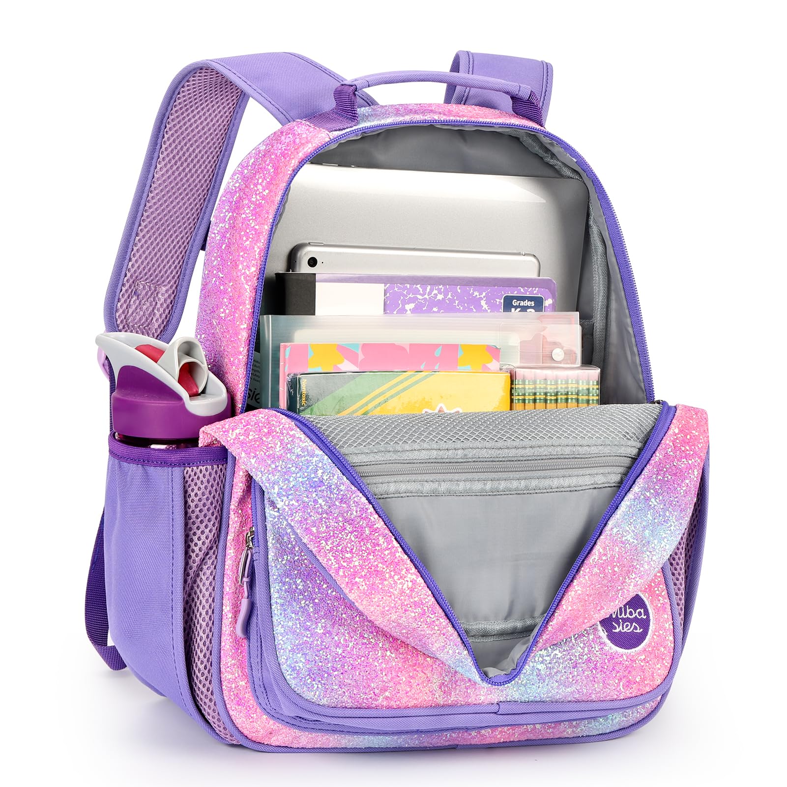 Foto 6 pulgar | Mochila Mibasies con Purpurina para Niñas de 5 a 8 Años Multicolor 12 L - Venta Internacional