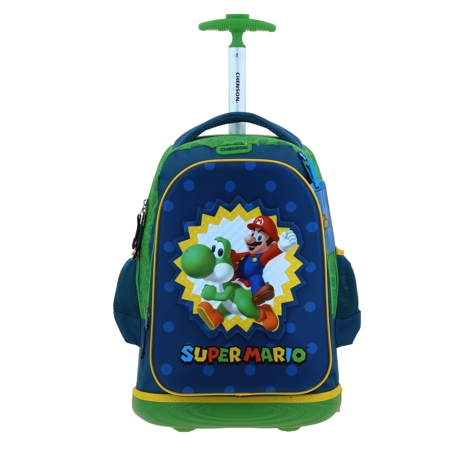Mochila Grande Ruedas Chenson Mario Bros Yoshi Sploshi