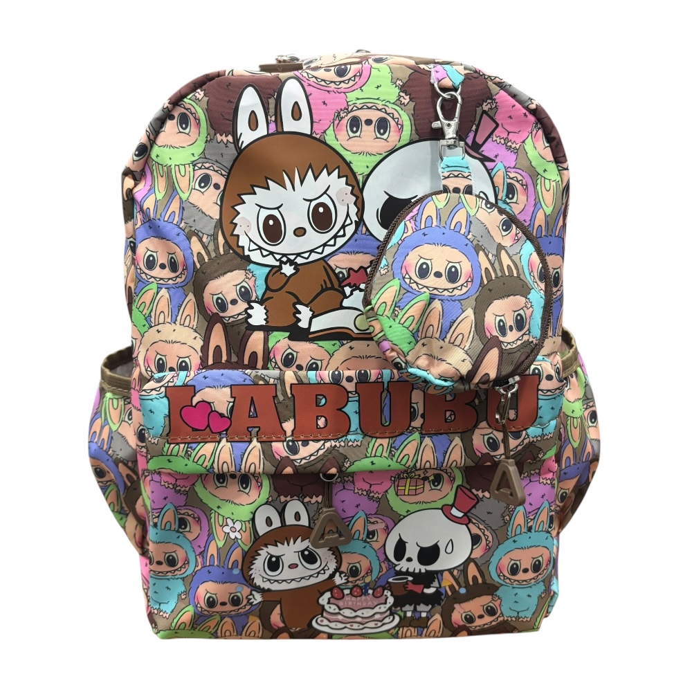 Foto 1 | Mochila Infantil Labubu Café con Doble Cierre