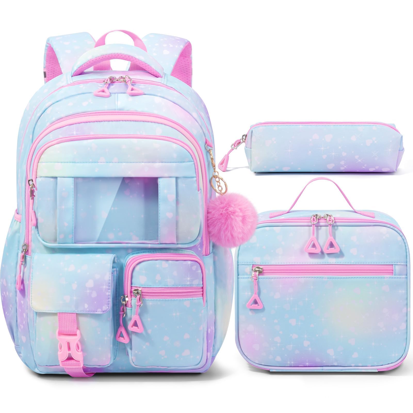 Mochila Fimibuke Kids Para Niñas En Edad Escolar Con Fiambrera Y Lápiz - Venta Internacional.