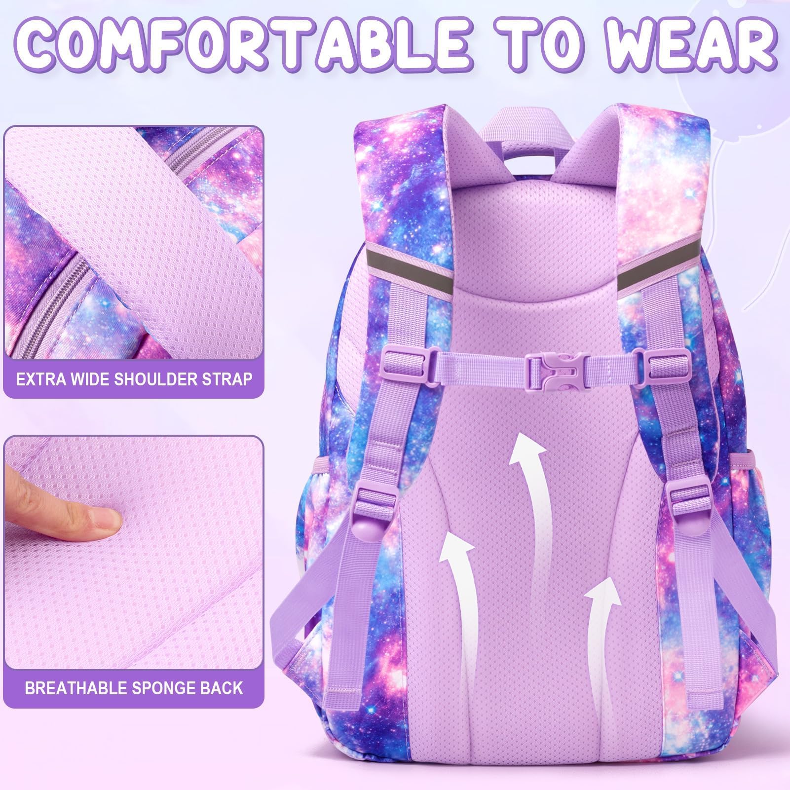 Foto 5 pulgar | Mochila Fimibuke Kids Para Niñas En Edad Escolar Con Fiambrera Y Lápiz - Venta Internacional.