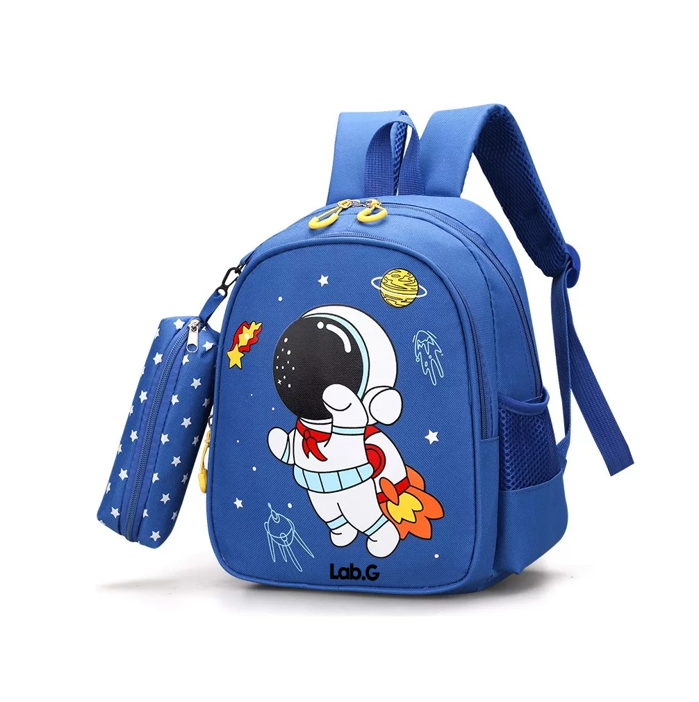 Foto 3 pulgar | Mochila Impermeable Diseño Astronauta En Tela De Nailon, Azul