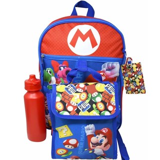Foto 1 | Set De Mochilas Bioworld Super Mario Red De 40 Cm Con Bolsa De Almuerzo Y Robot - Venta Internacional.