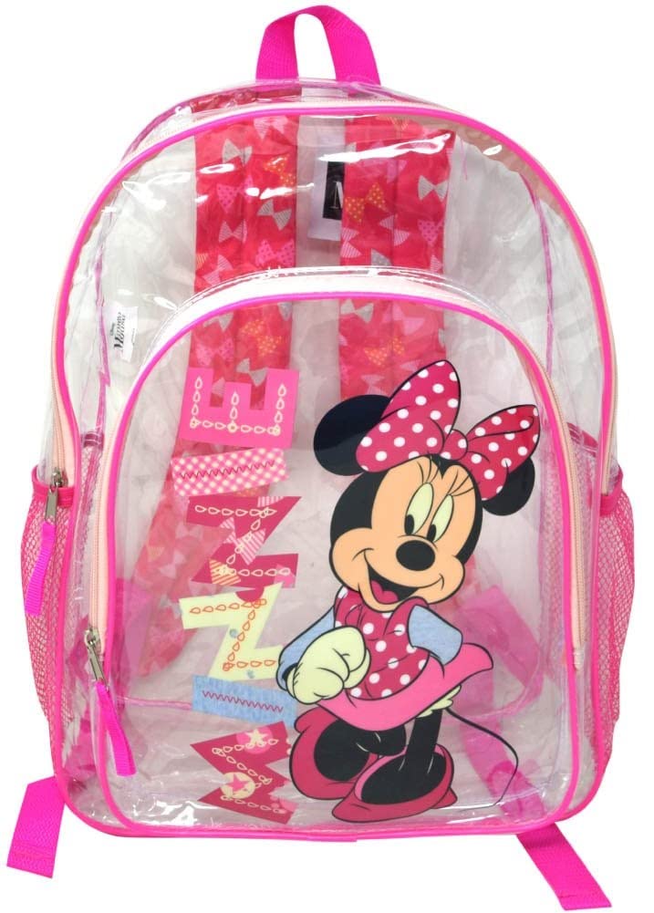 Mochila Disney Minnie Mouse Transparente 16 Para Niños Mayores De 3 Años - Venta Internacional.