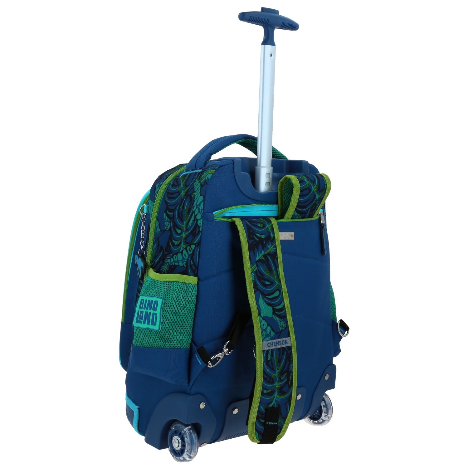 Foto 4 pulgar | Mochila Con Ruedas Azul Dinosaurios 6d Chenson Original Raptors