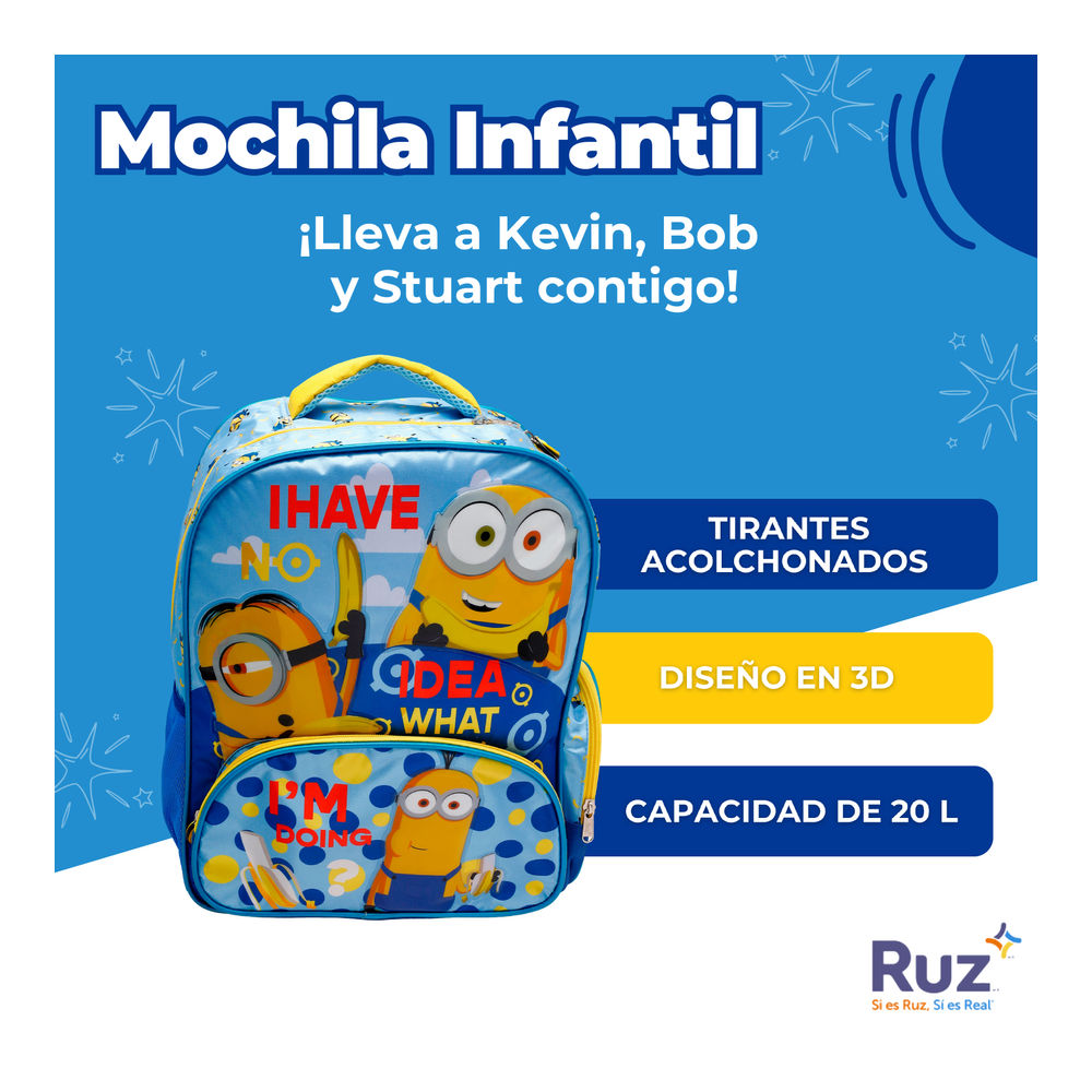 Foto 4 pulgar | Mochila Infantil Universal Minions Evergreen 20 L