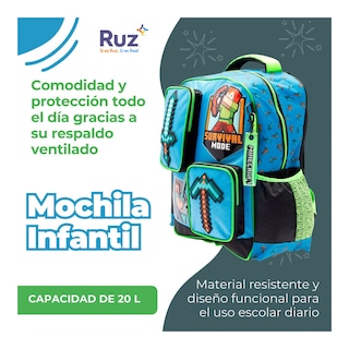 Foto 4 | Mochila Infantil Microsoft Minecraft 20l