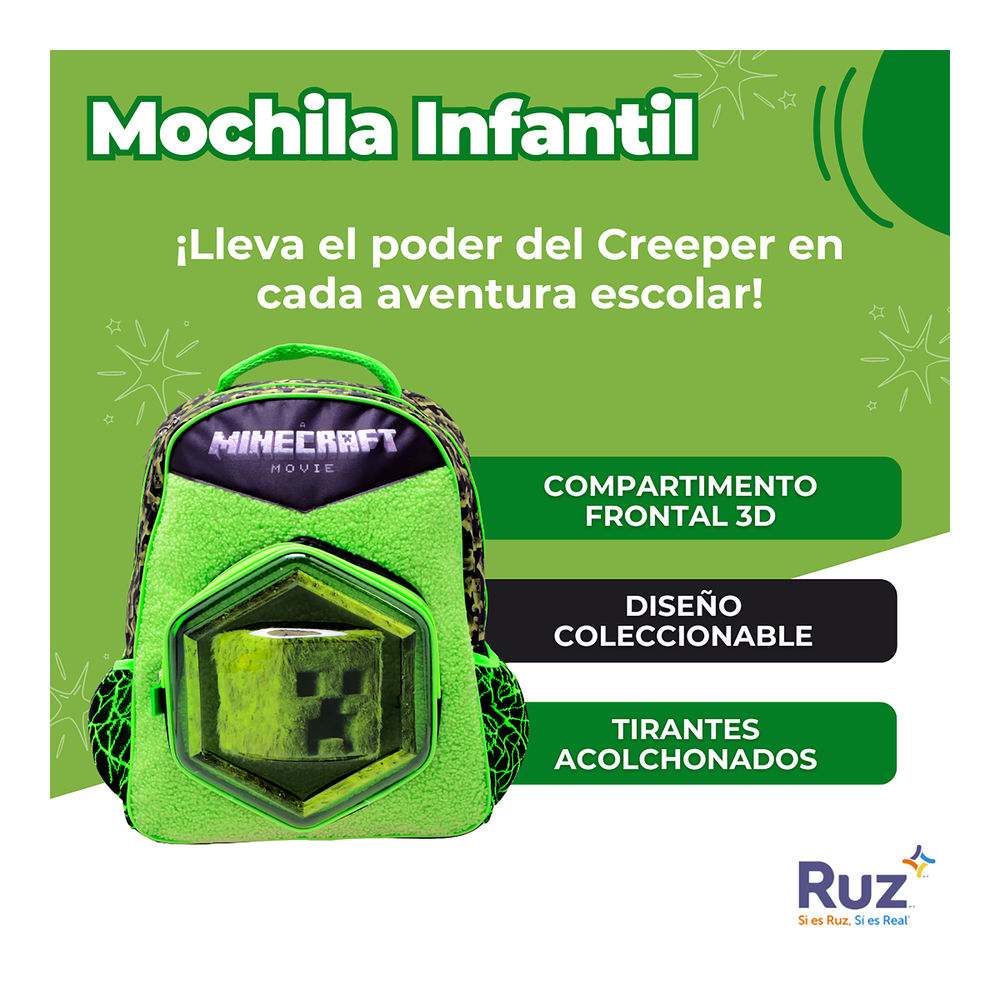 Foto 4 pulgar | Mochila Primaria Infantil Microsoft Minecraft 20 L