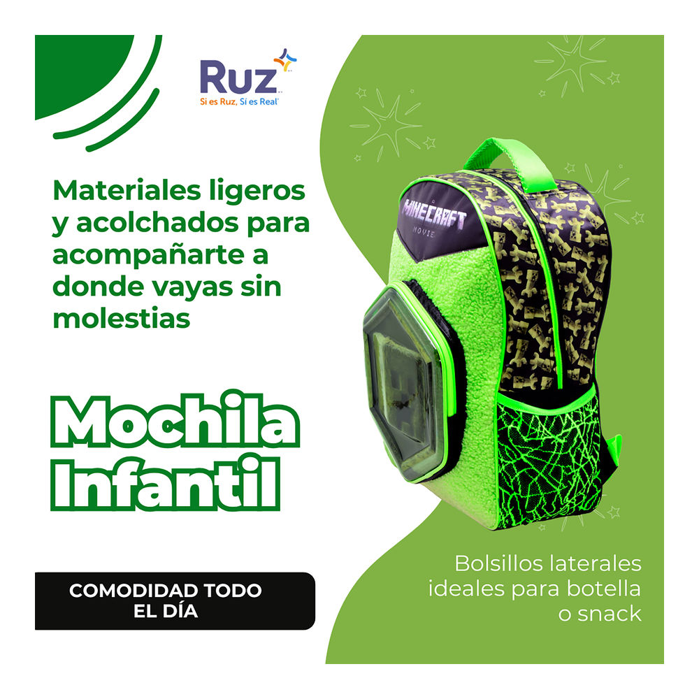 Foto 5 pulgar | Mochila Primaria Infantil Microsoft Minecraft 20 L