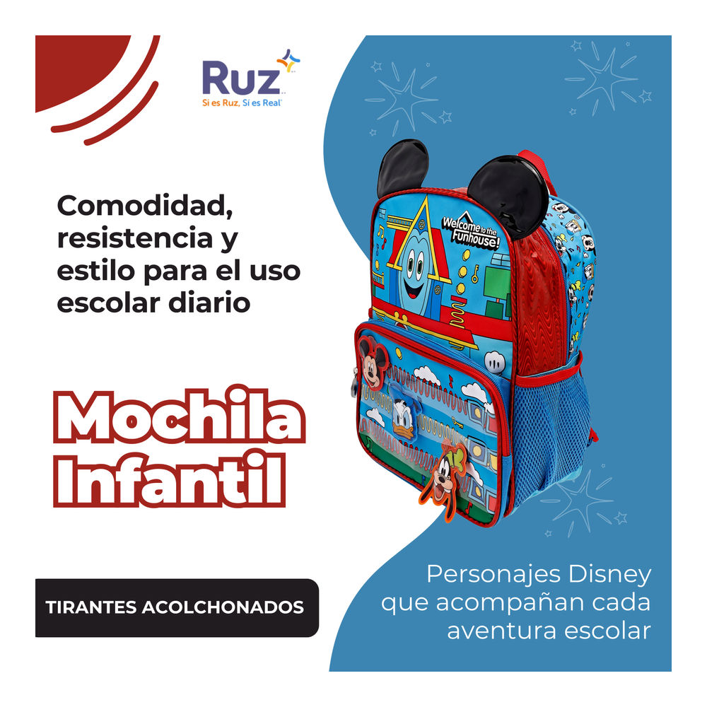 Foto 5 pulgar | Mochila Kinder Infantil Disney Mickey Mouse 11 L
