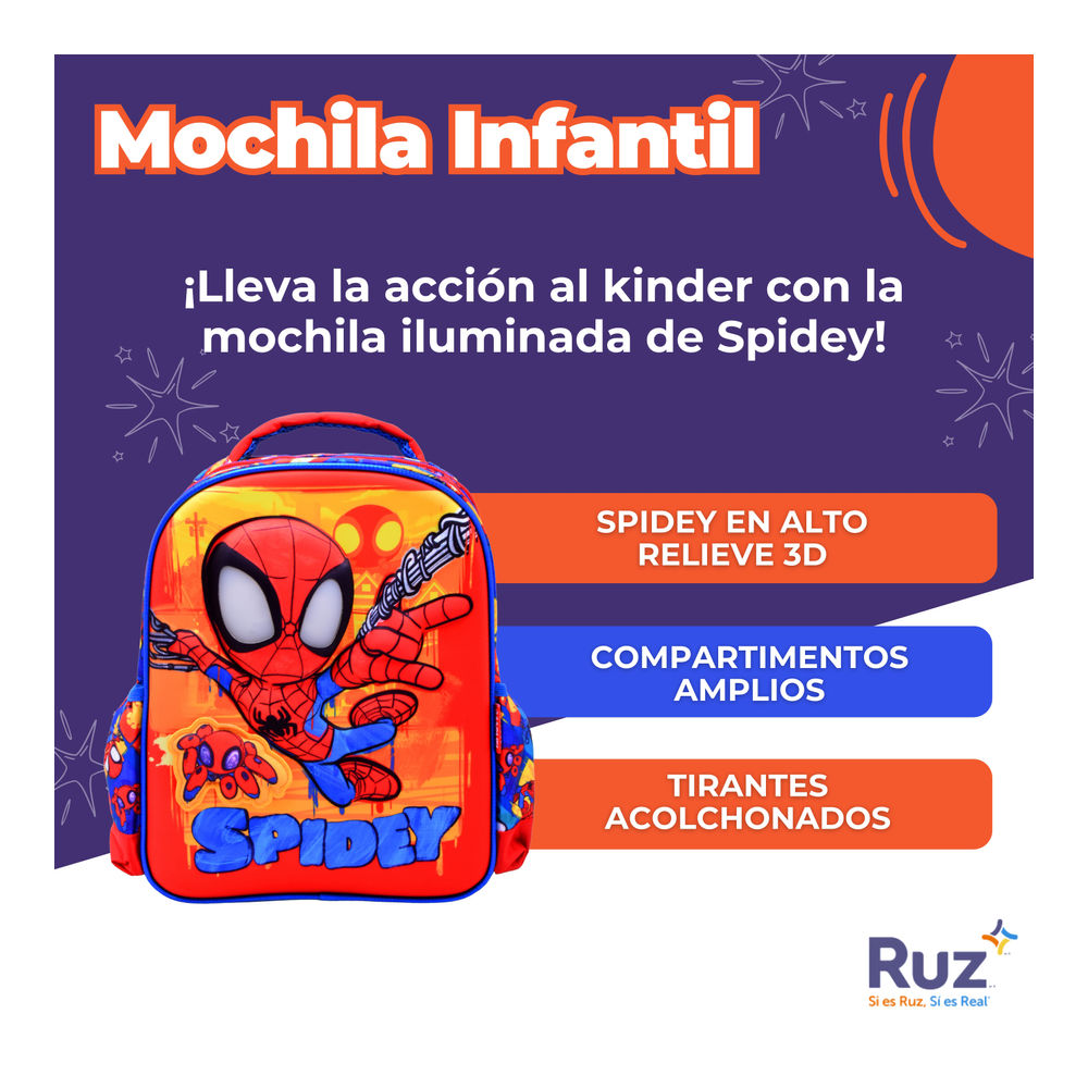 Foto 3 | Mochila Kinder Infantil Marvel Spidey And His Amazing Friends 11 L
