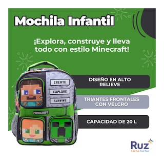 Foto 3 | Mochila Primaria Infantil Microsoft Minecraft 20 L