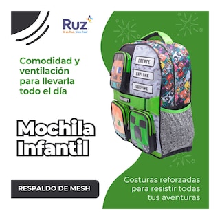 Foto 4 | Mochila Primaria Infantil Microsoft Minecraft 20 L