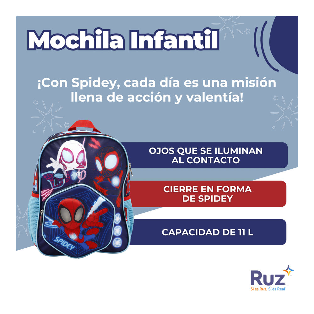 Foto 4 pulgar | Mochila Kinder Infantil Marvel Spidey And His Amazing Friends 11 L