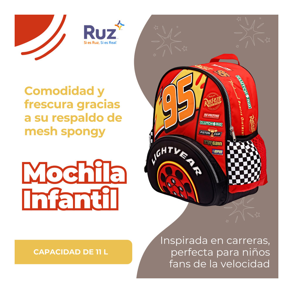 Foto 5 pulgar | Mochila Kinder Infantil Disney Cars 11 L