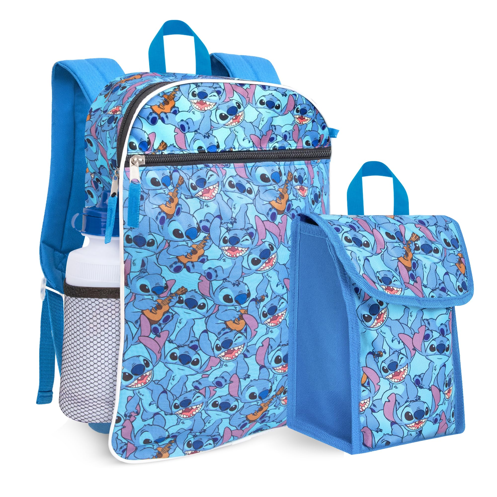 Foto 1 | Mochila Disney Lilo And Stitch Para Niños Escolares De 40 Cm Con Lonchera - Venta Internacional.