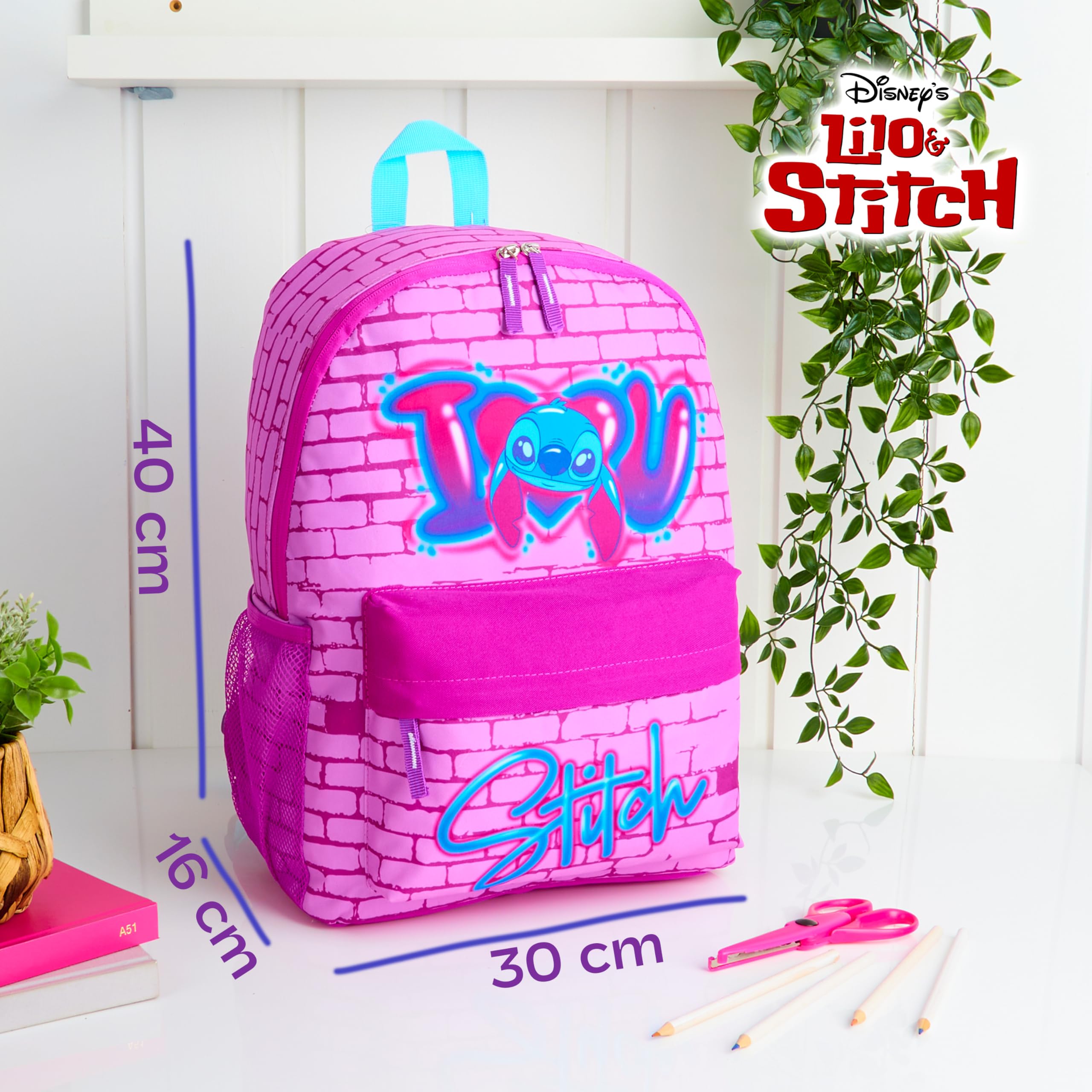 Foto 7 pulgar | Mochila Disney Stitch Para Niñas, Escuela, Color Rosa - Venta Internacional.