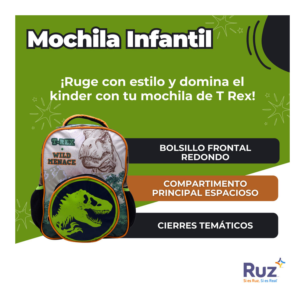 Foto 4 pulgar | Mochila Primaria Infantil Universal Jurassic World Evergreen 20 L