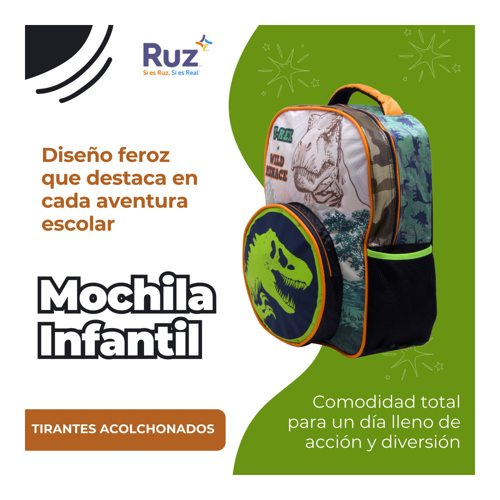Foto 5 pulgar | Mochila Primaria Infantil Universal Jurassic World Evergreen 20 L