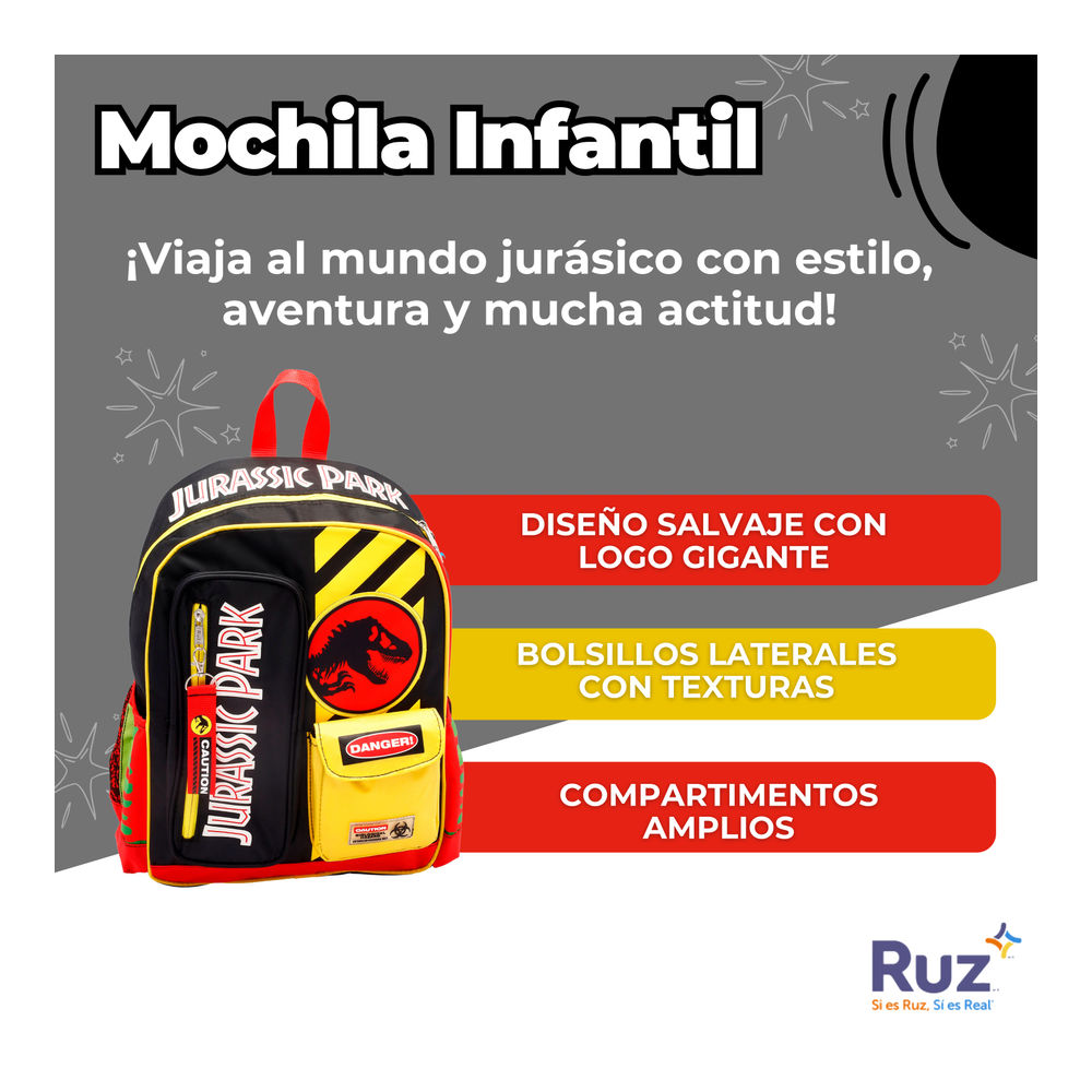 Foto 3 | Mochila Primaria Infantil Universal Jurassic Park 20 L