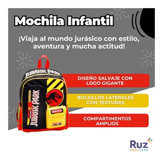 Foto 3 | Mochila Primaria Infantil Universal Jurassic Park 20 L