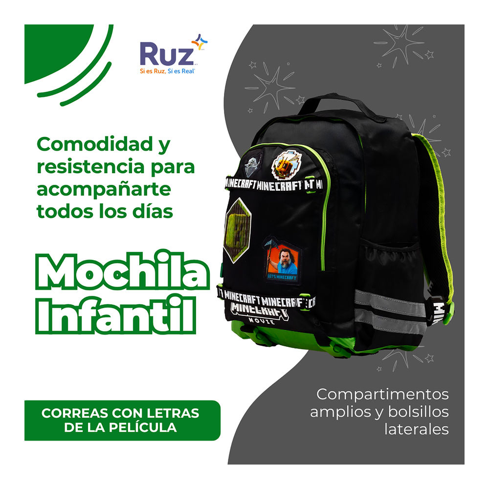 Foto 5 pulgar | Mochila Primaria Infantil Microsoft Minecraft Pelicula 20 L
