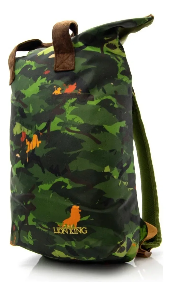 Mochila Escolar Infantil Con Cierre Lion King Camuflaje