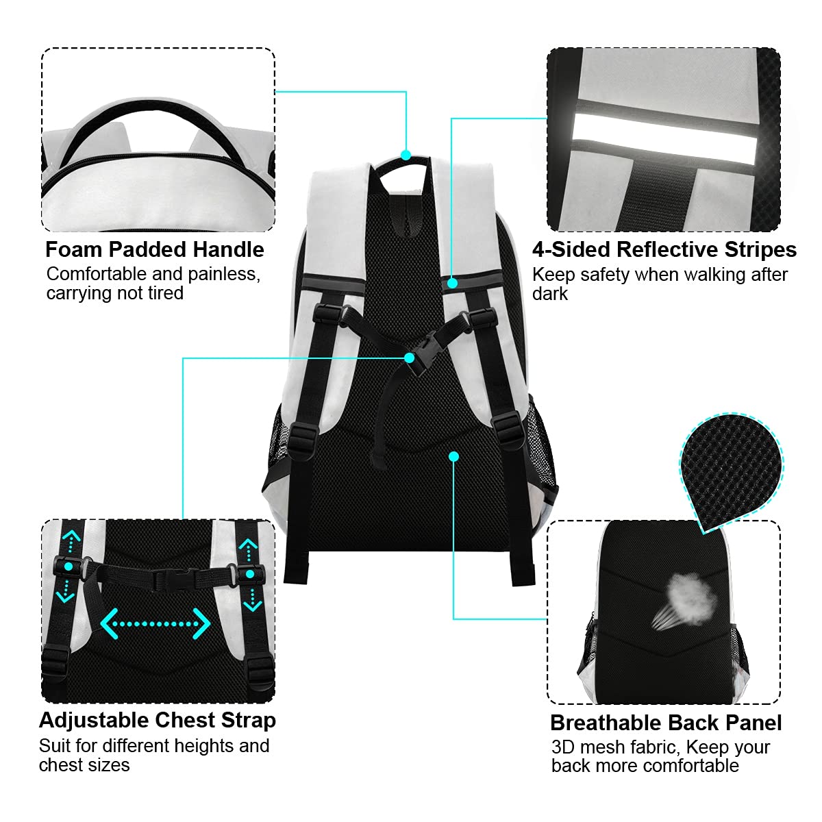 Foto 6 | Mochila Senya White Horse Para Estudiantes, Niños Y Niñas, Escuela - Venta Internacional.