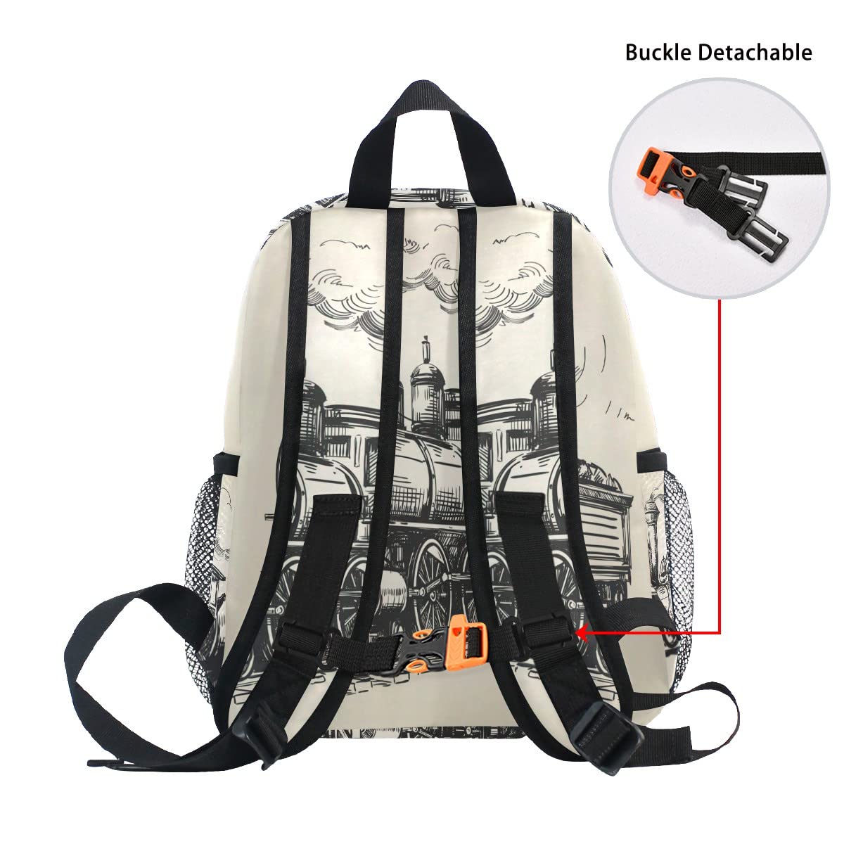 Foto 7 pulgar | Mochila Auuxva Vintage Steam Locomotive Train Para Niños De 3 A 8 Años  - Venta Internacional.