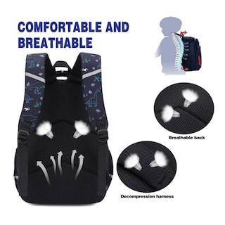 Foto 4 | Mochila Impermeable Con Lonchera Y Lapicera Dinosaurio Belug, Negro