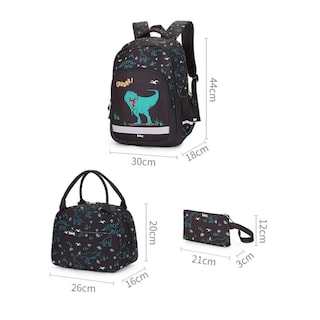 Foto 5 | Mochila Impermeable Con Lonchera Y Lapicera Dinosaurio Belug, Negro