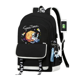 Foto 1 | Mochila Astronauta Luminosa Belug Brilla Contra Agua Con Lapicera Negro