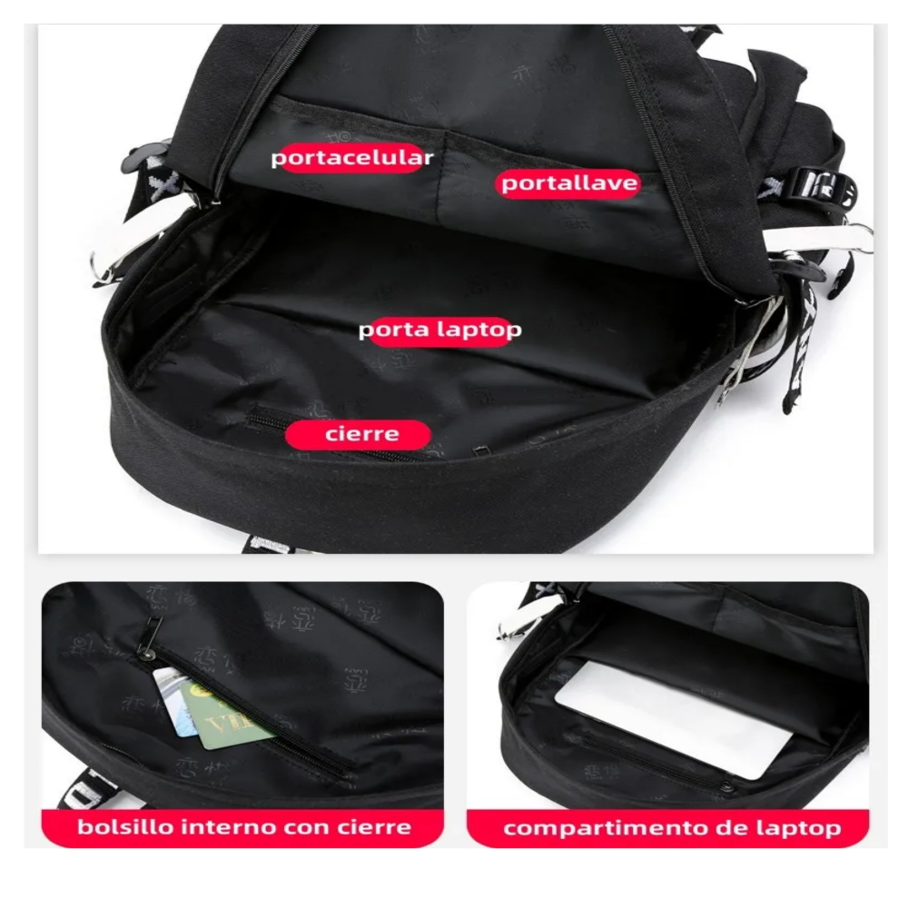 Foto 3 | Mochila Astronauta Luminosa Belug Brilla Contra Agua Con Lapicera Negro