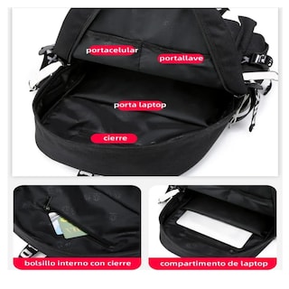 Foto 3 | Mochila Astronauta Luminosa Belug Brilla Contra Agua Con Lapicera Negro