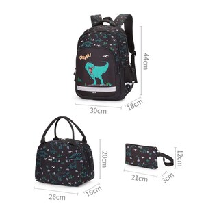 Foto 5 | Mochila Impermeable Con Lonchera Y Lapicera Dinosaurio Lab.g, Negro