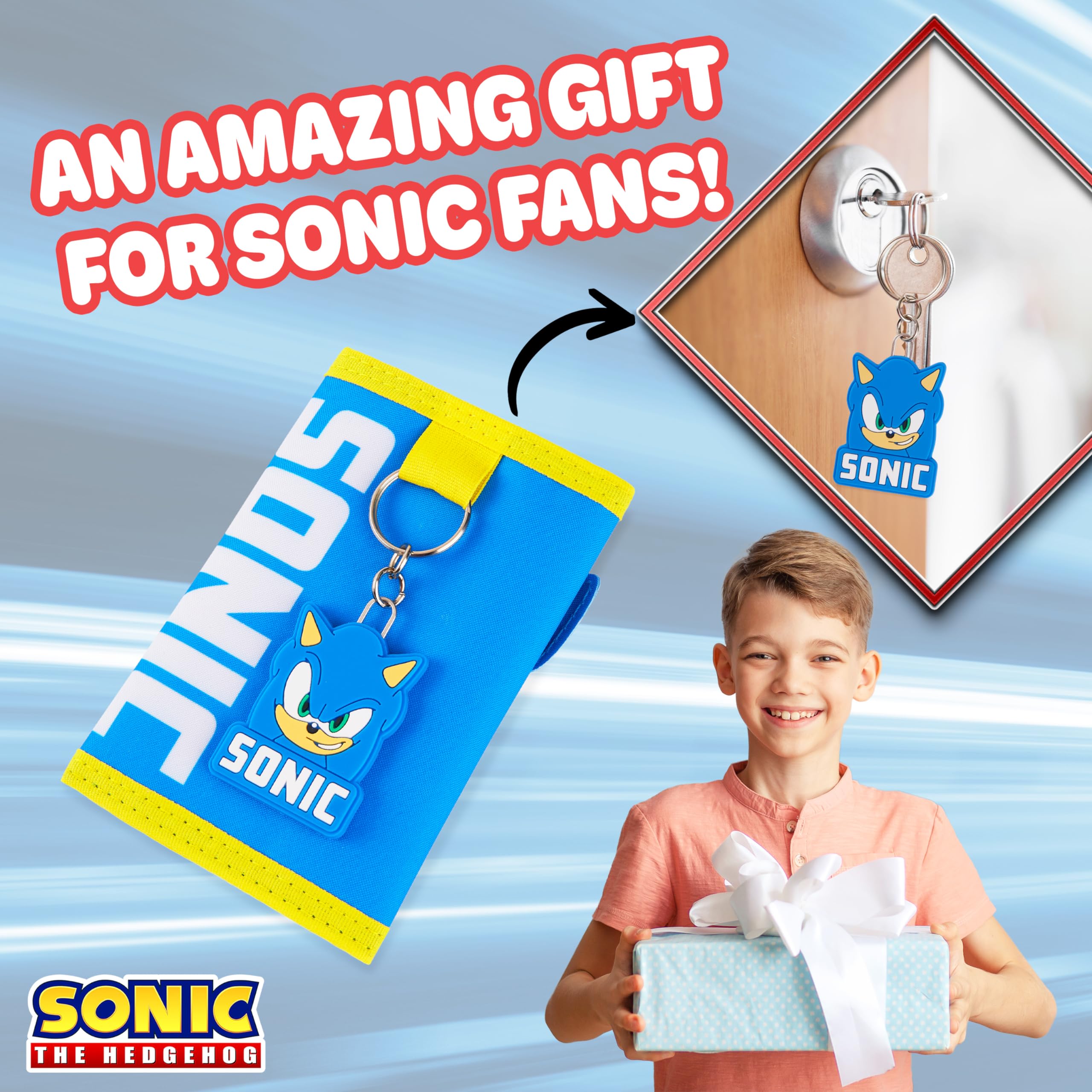 Foto 4 pulgar | Billetera Sonic The Hedgehog Boys Con Llavero Para Niños - Venta Internacional.