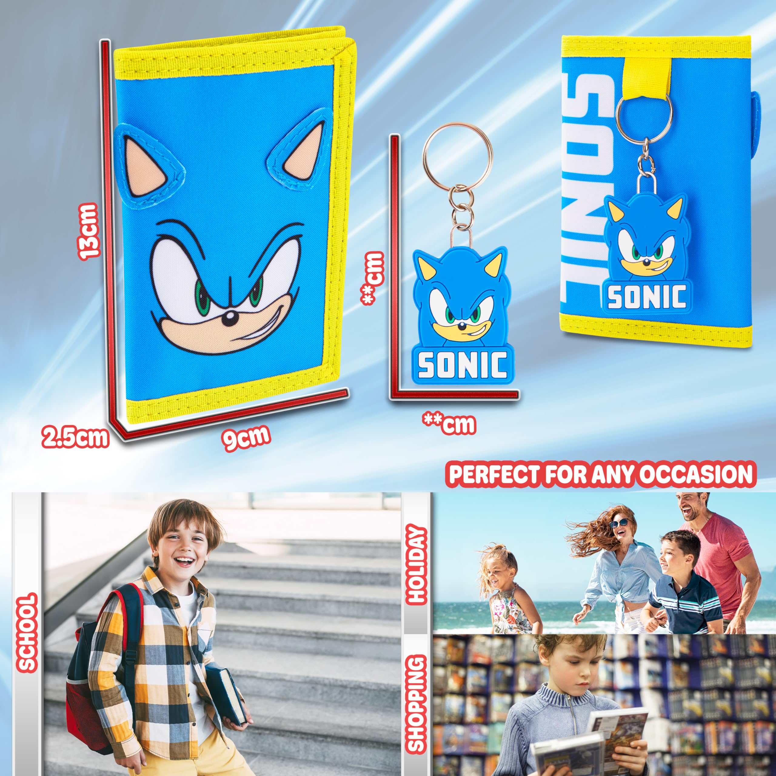 Foto 6 pulgar | Billetera Sonic The Hedgehog Boys Con Llavero Para Niños - Venta Internacional.