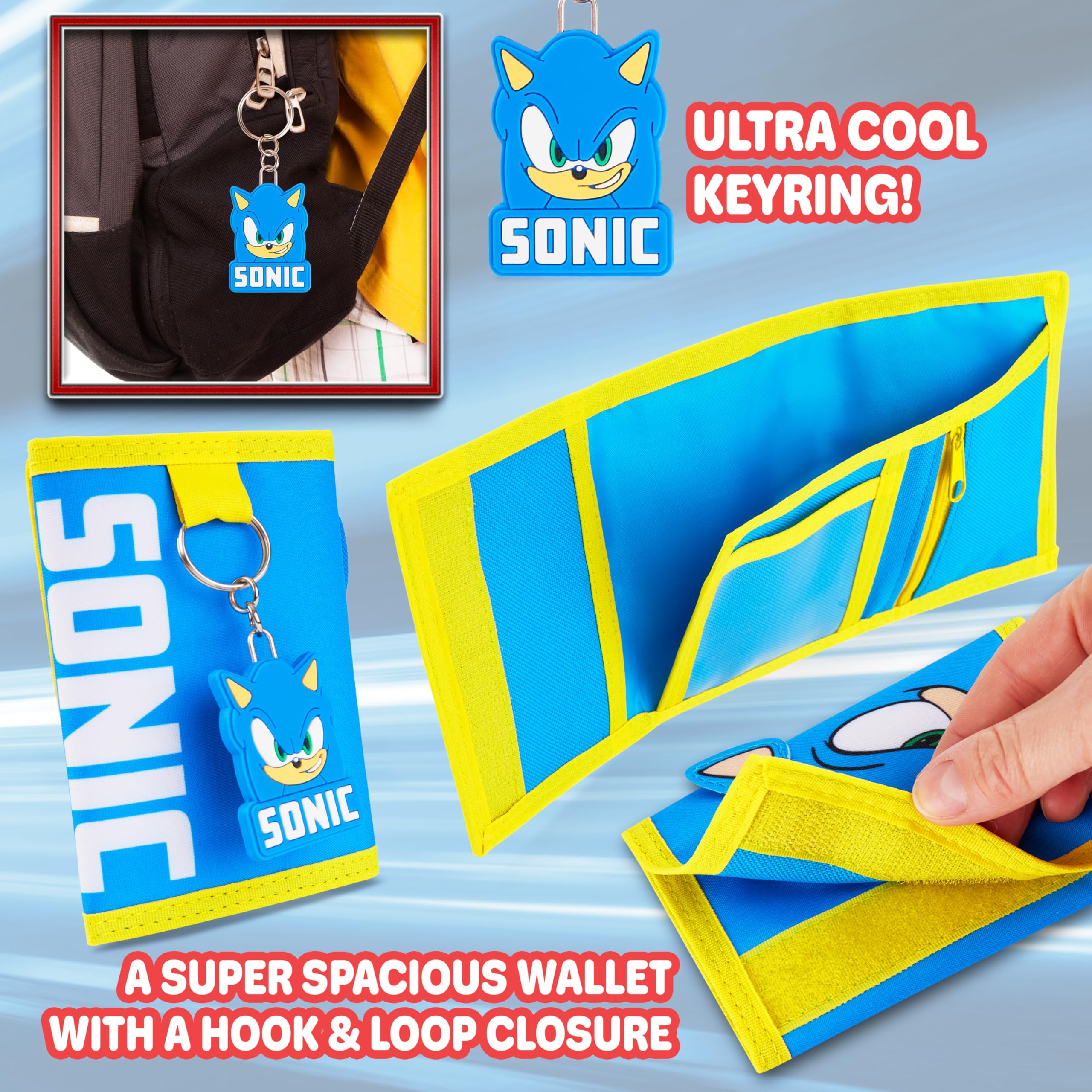 Foto 7 pulgar | Billetera Sonic The Hedgehog Boys Con Llavero Para Niños - Venta Internacional.