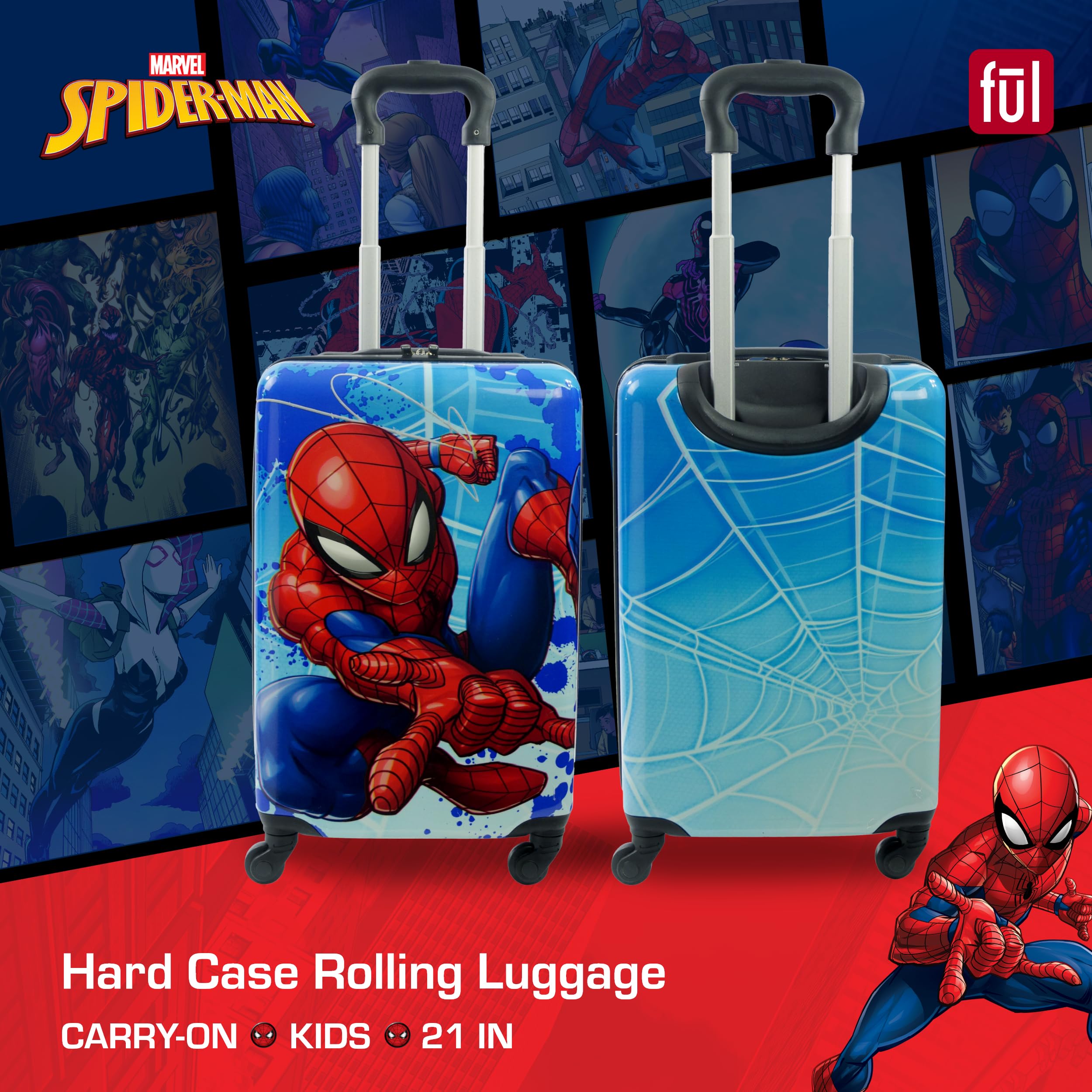 Foto 3 pulgar | Luggage Ful Marvel Spider-man Kids Carry On Spinner De 21 Pulgadas - Venta Internacional.