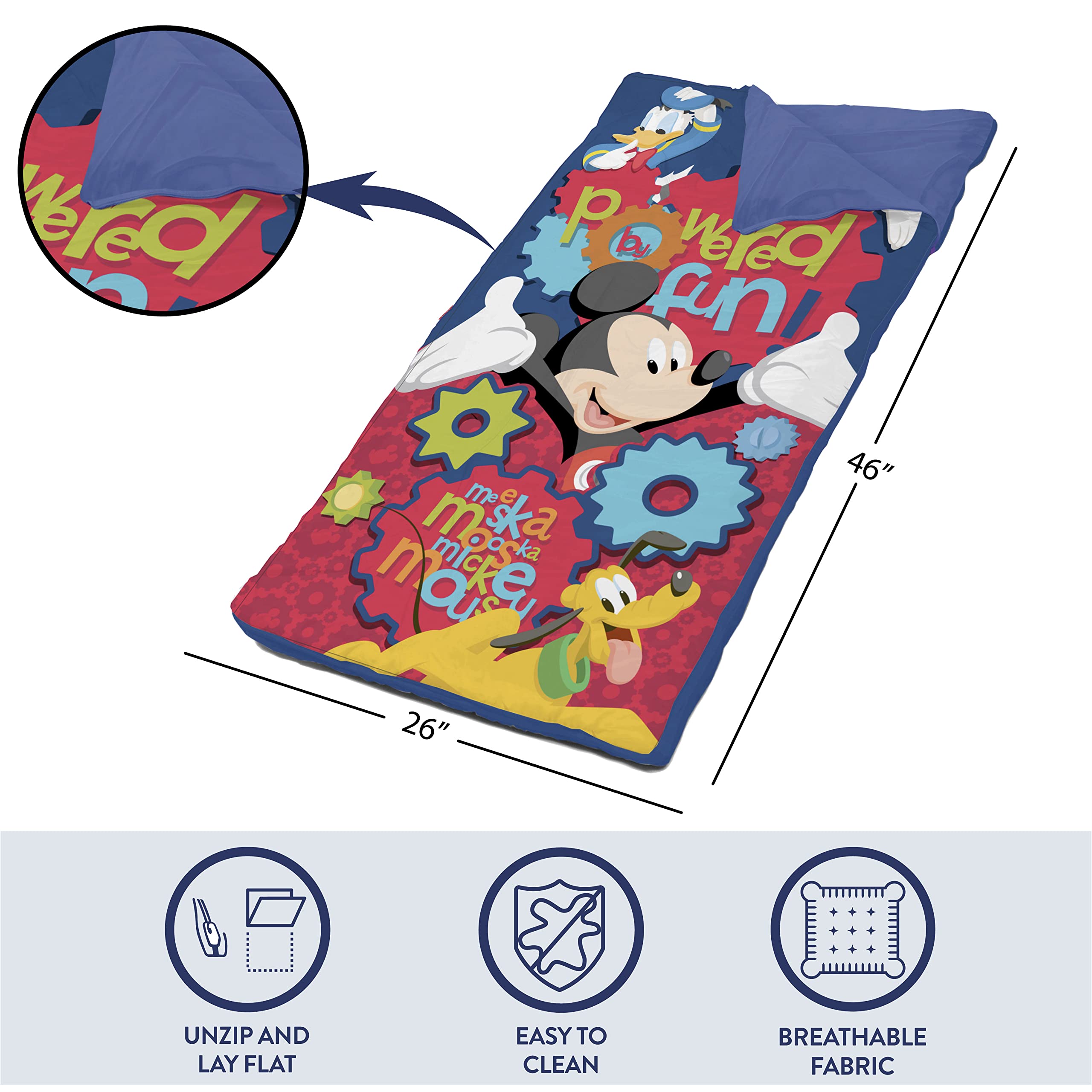 Foto 4 pulgar | Bolsa De Transporte Para Dormir Con Alfombrilla Para Dormir Con Mickey Mouse De Disney, Color Azul - Venta Internaciona