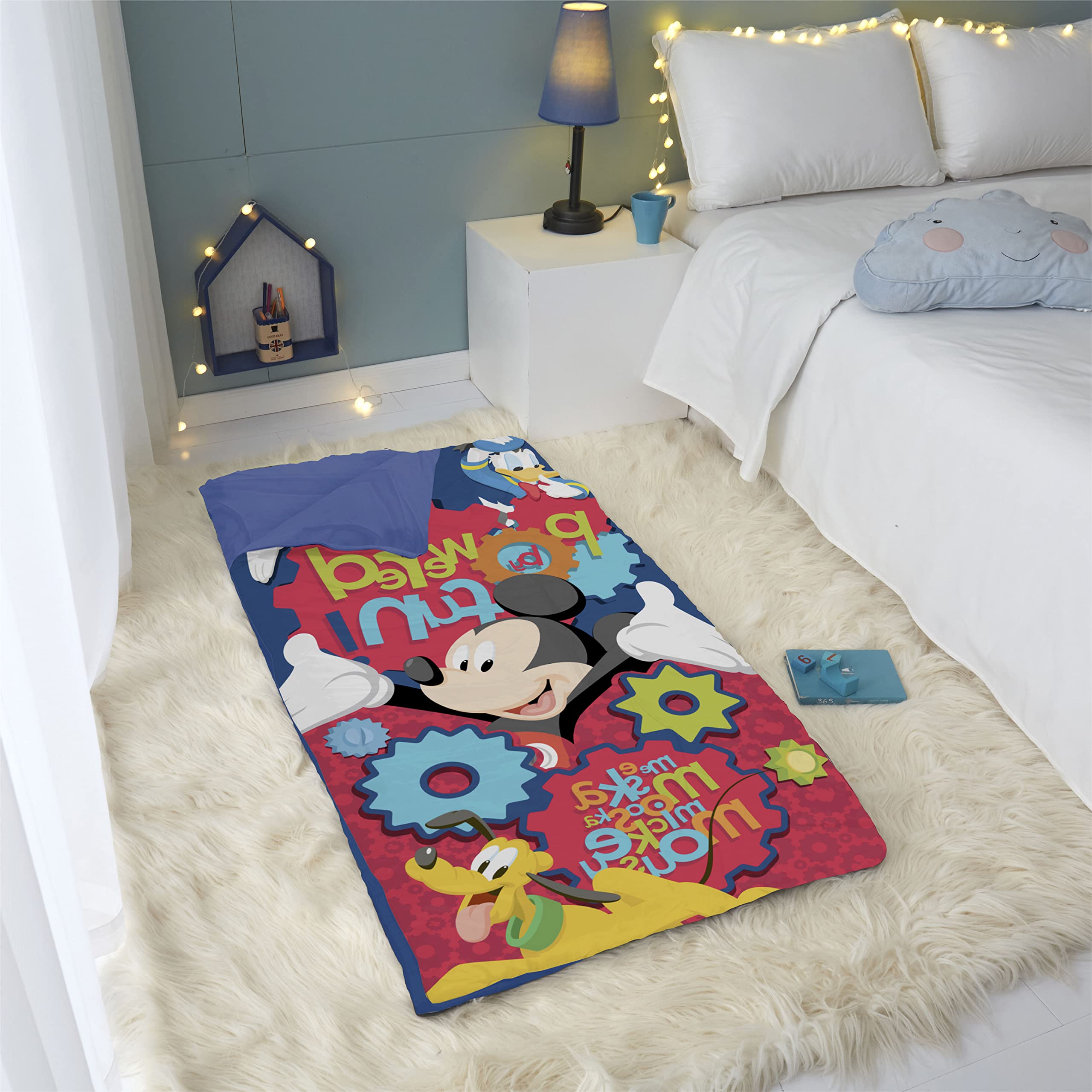 Foto 6 pulgar | Bolsa De Transporte Para Dormir Con Alfombrilla Para Dormir Con Mickey Mouse De Disney, Color Azul - Venta Internaciona